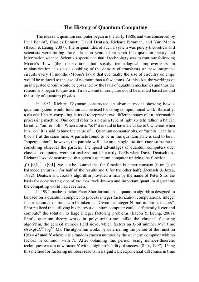 Реферат: Quantam Computing Essay Research Paper What is